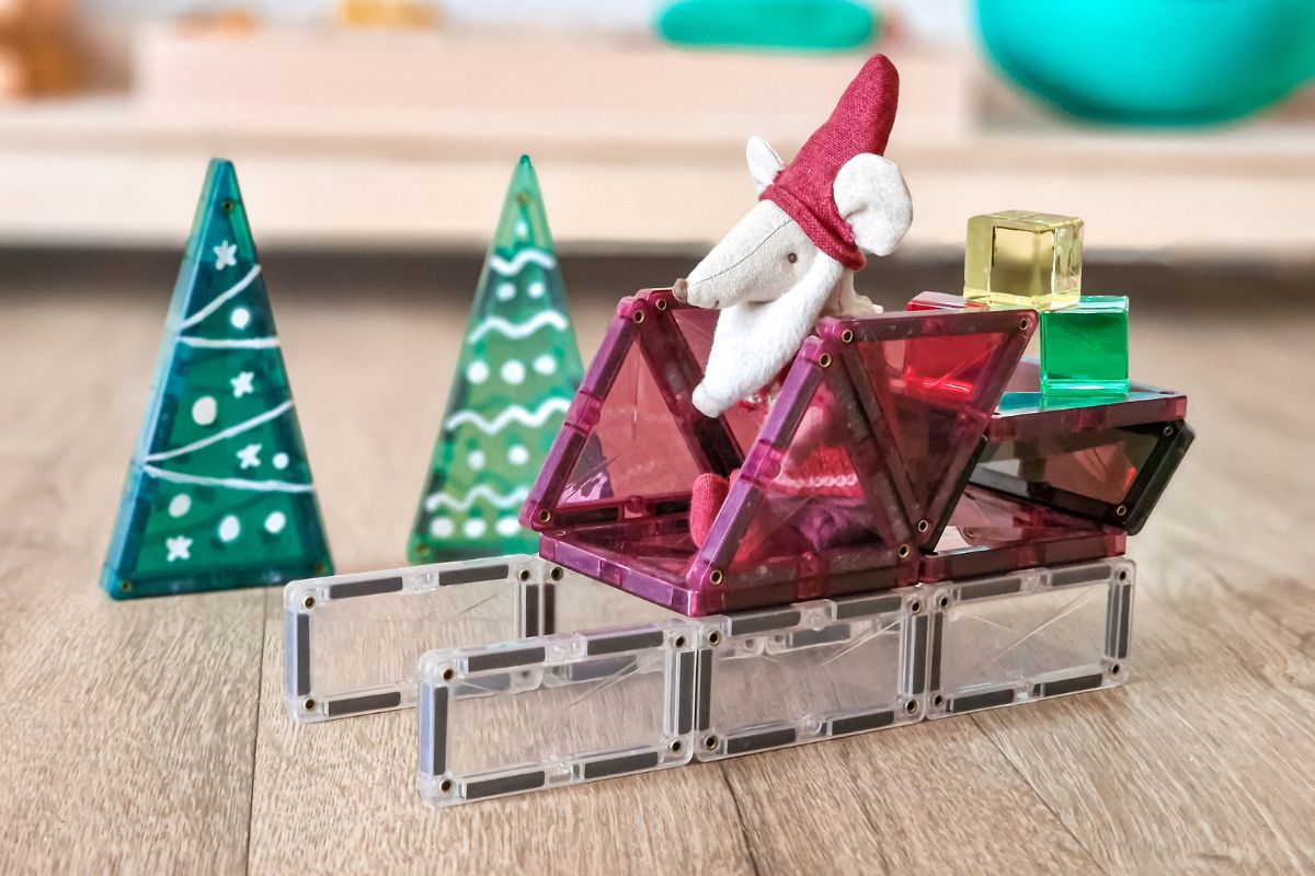 Connetix voorbeelden in het thema winter voor magnetische tegels