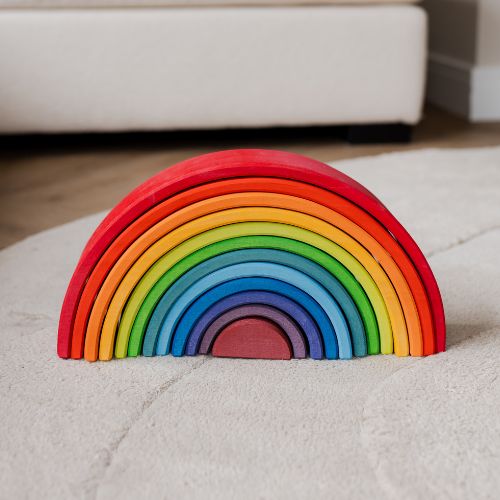 Grimm's houten regenboog met 12 bogen in regenboogkleuren