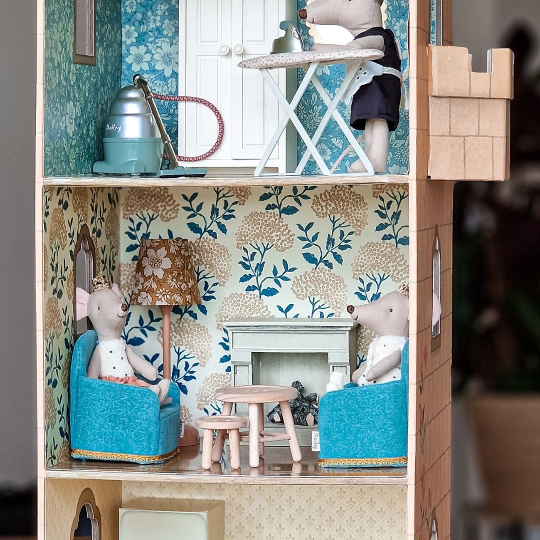 Maileg fluwelen stoelen turquoise - 2 stuks