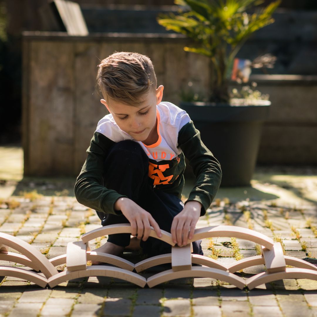 Abel Wooden Toys houten blokken set van 12 stuks