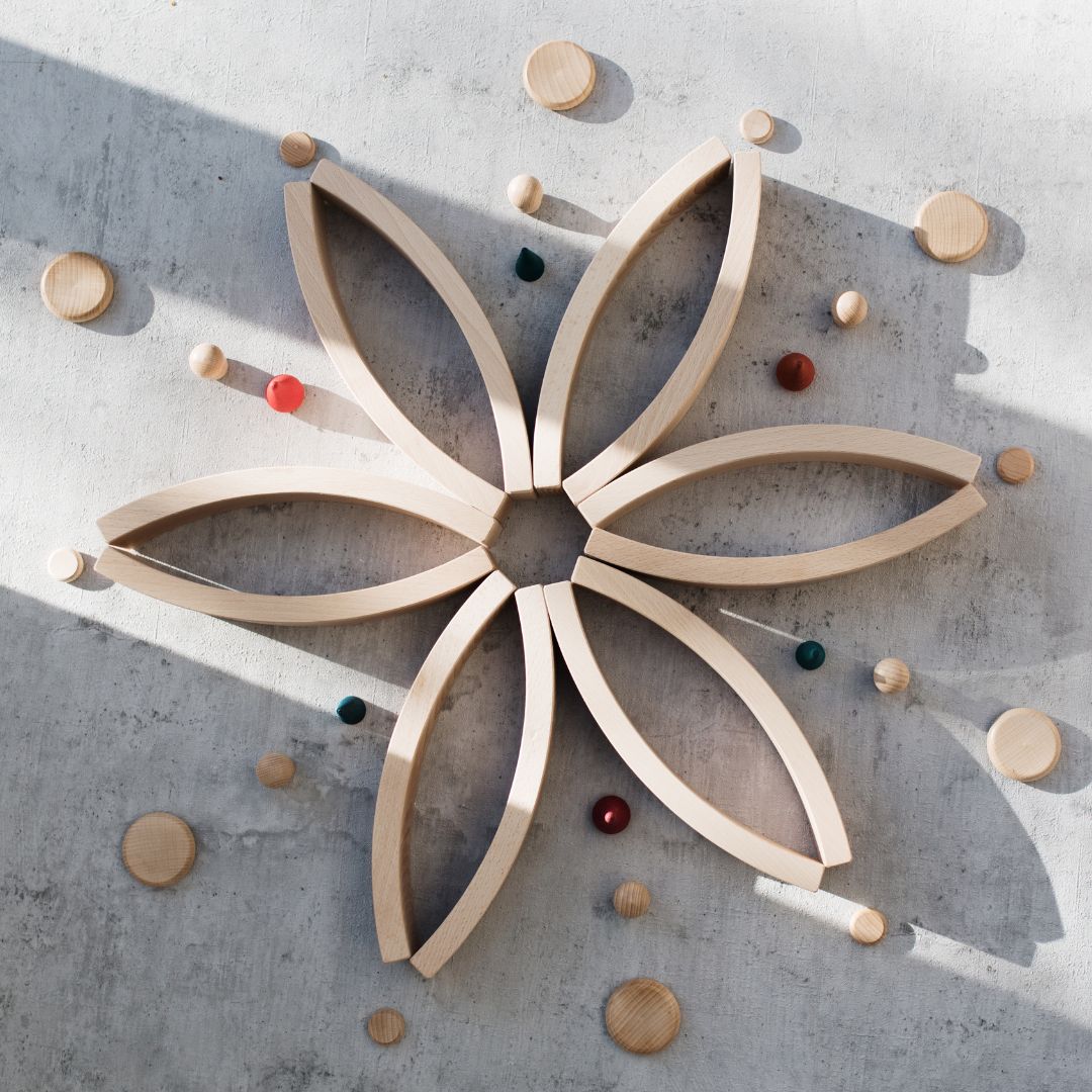 Abel Wooden Toys houten blokken set van 12 stuks