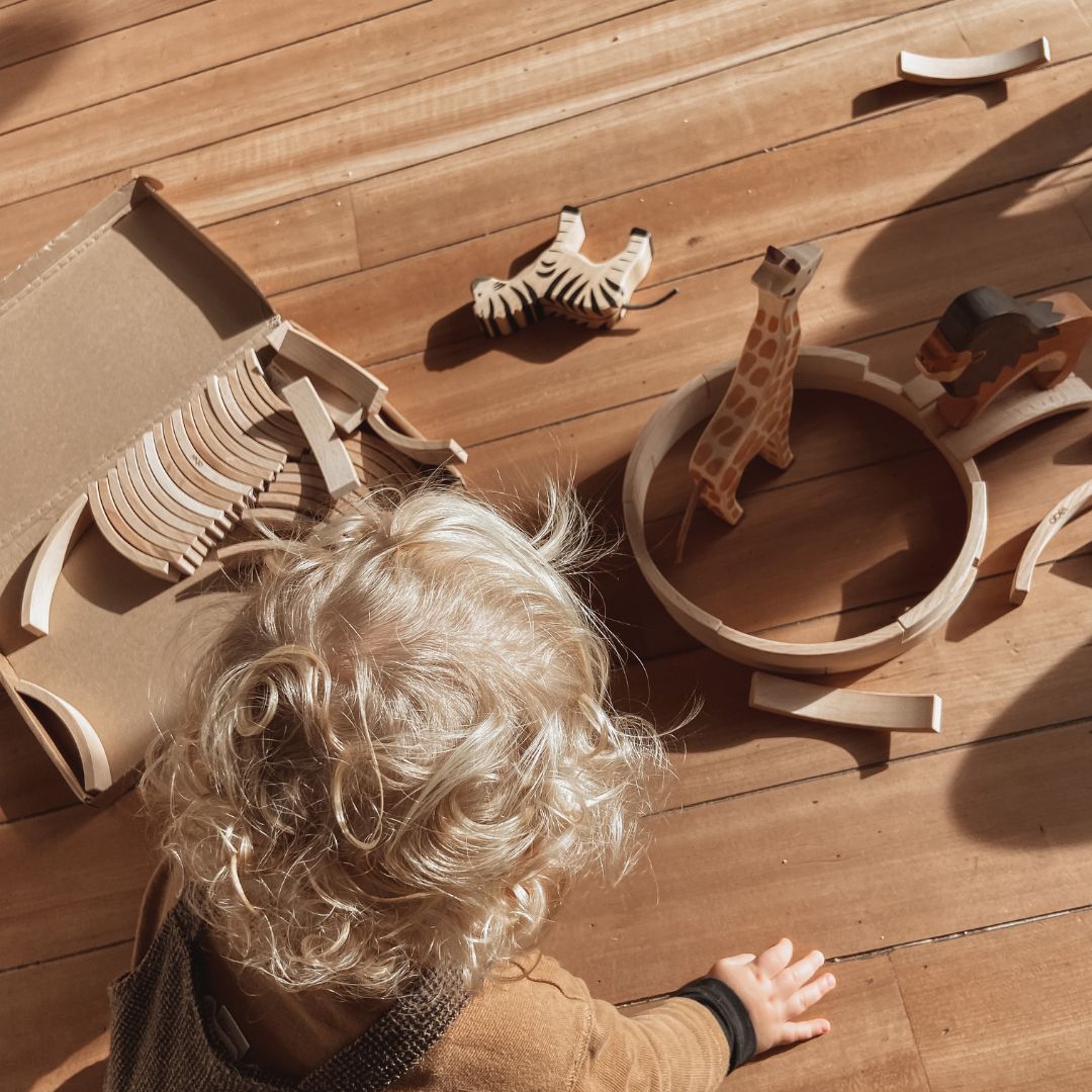 Abel wooden toys houten blokken mini set van 36 stuks