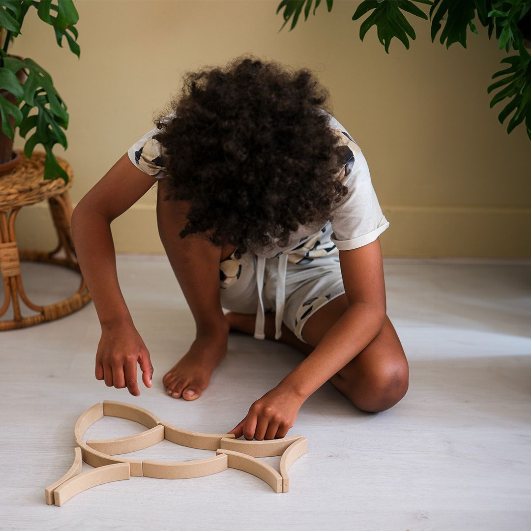 Abel Wooden Toys Rewood mini blokken - 12 stuks