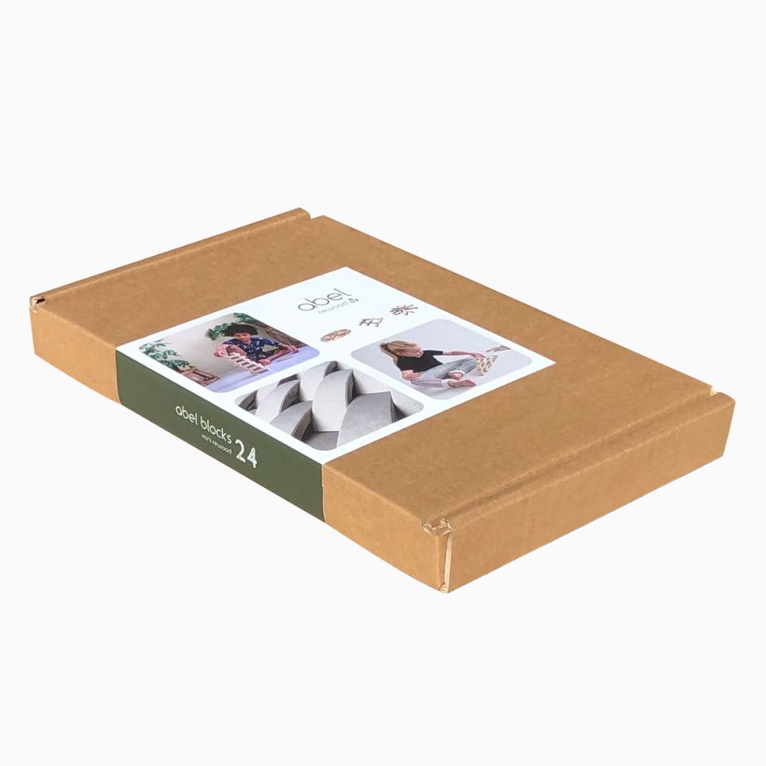 Duurzame houten blokken set met 24 gebogen blokken van Abel