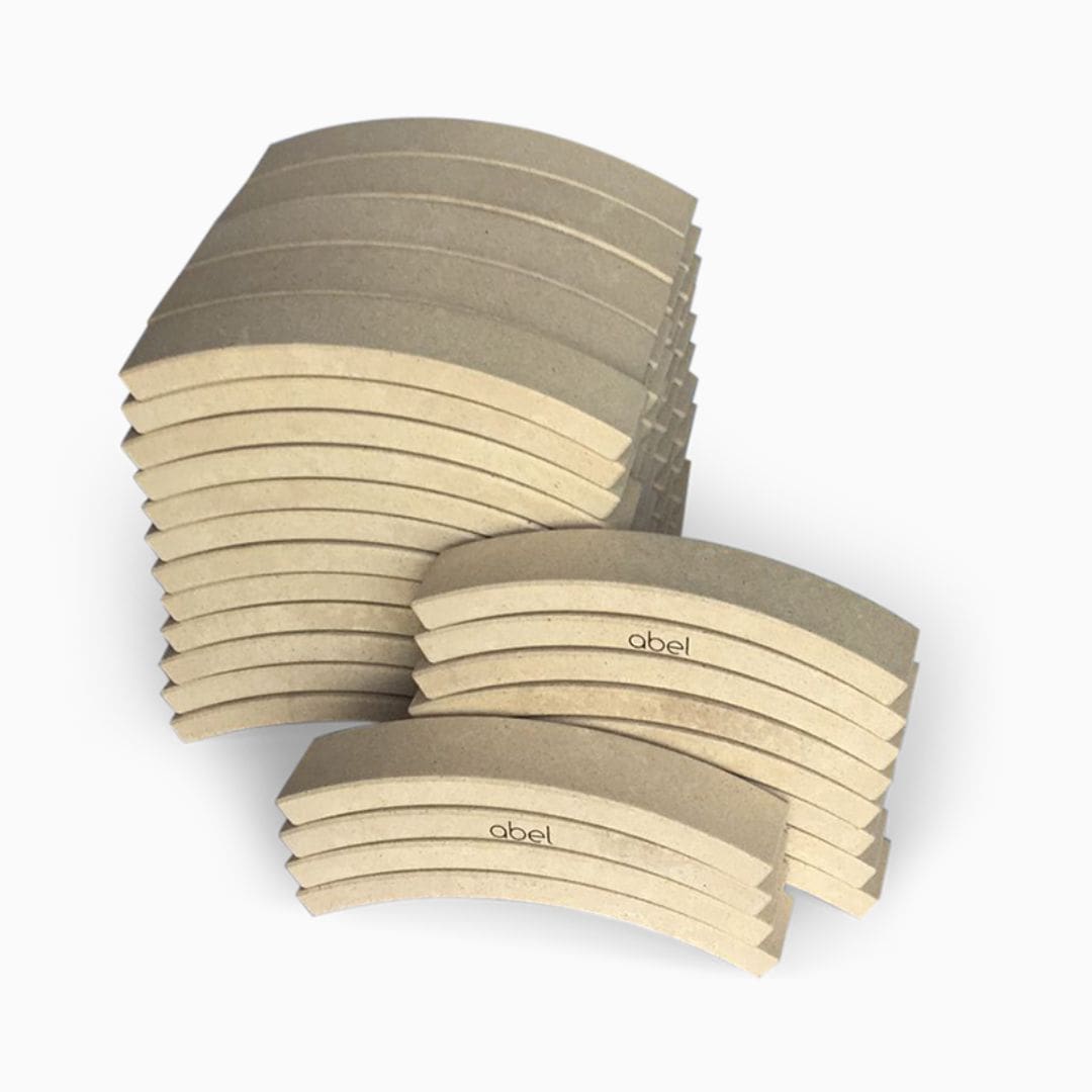 Duurzame houten blokkenset van Abel Blocks Rewood met 72 gebogen blokken