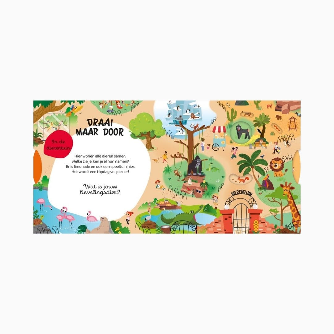 Boek Draai maar door - Dierentuin | Lantaarn Publishers
