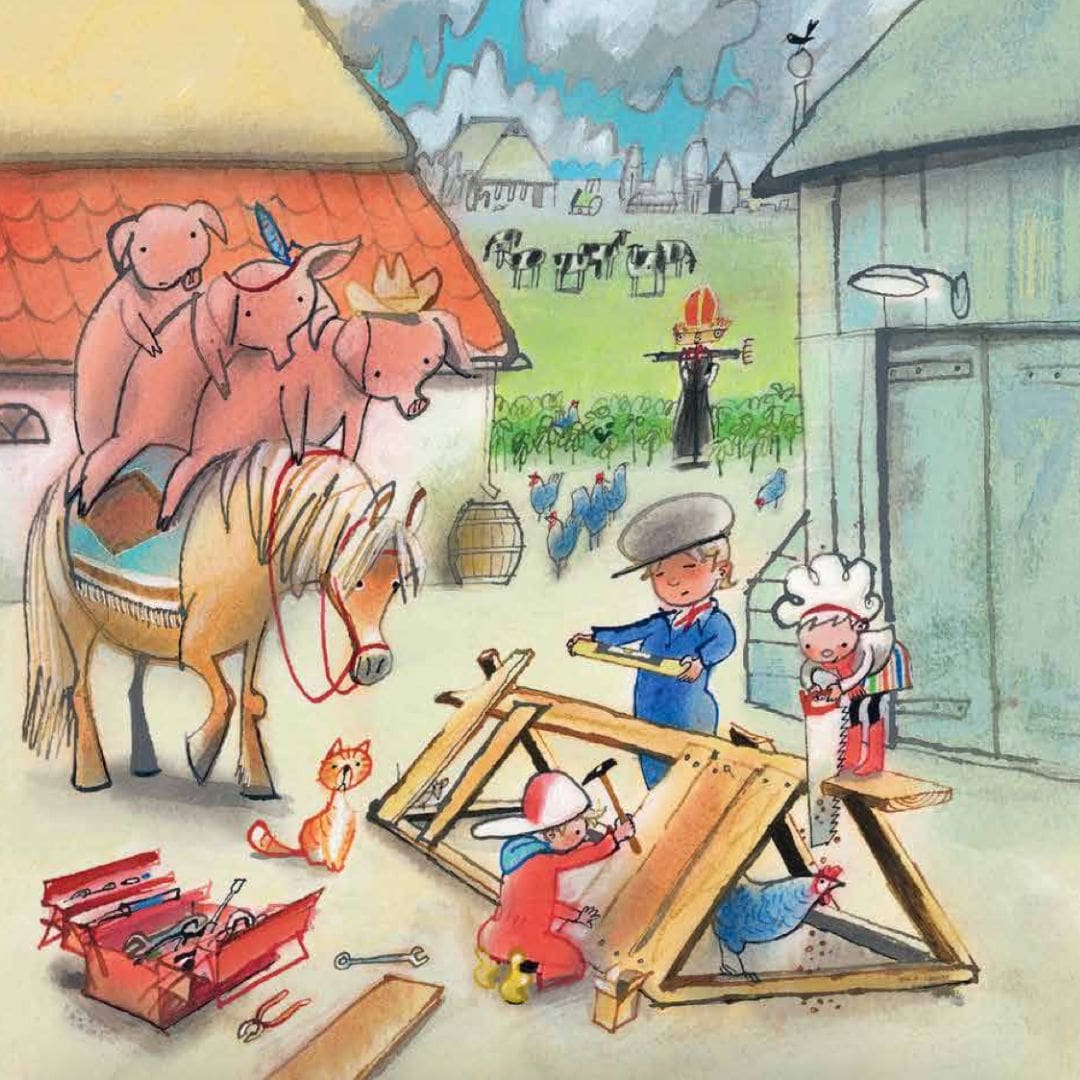 Boer Boris een paard voor Sinterklaas auteur Ted van Lieshout en Illustrator Philip Hopman uitgeverij Gottmer