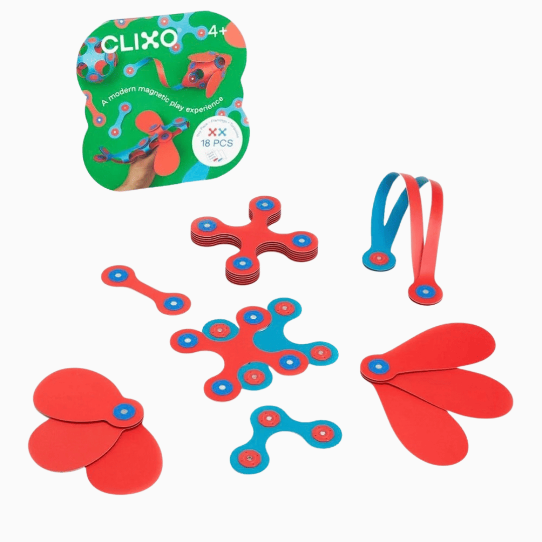 Clixo magnetisch bouwspeelgoed in roze en blauw