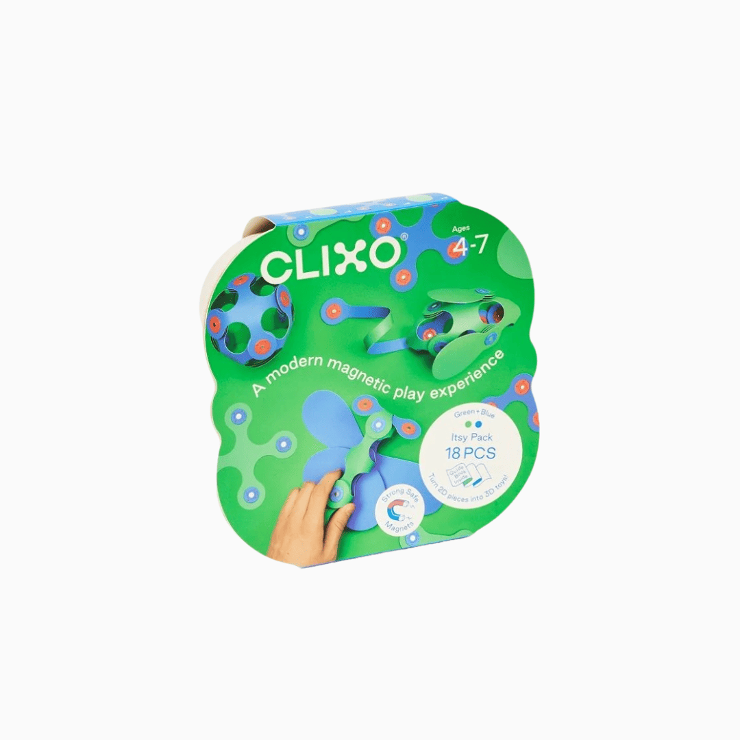 Clixo magnetisch bouw speelgoed in groen en blauw