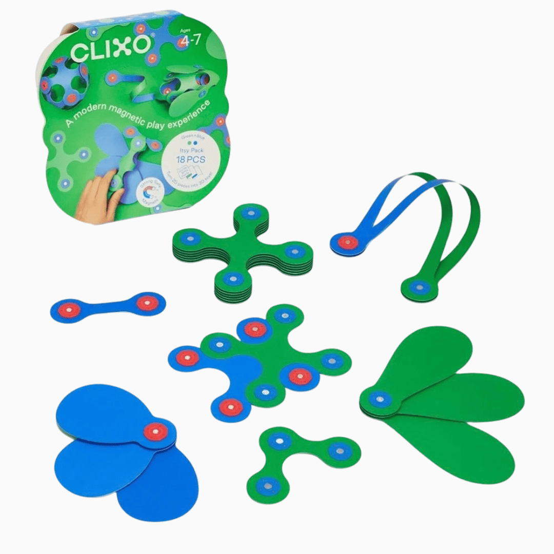 Clixo magnetisch bouw speelgoed in groen en blauw