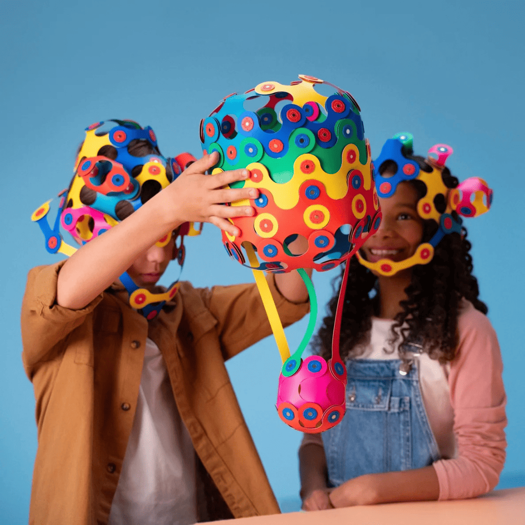 Clixo magnetische bouwset family pack met 150 onderdelen in regenboogkleuren