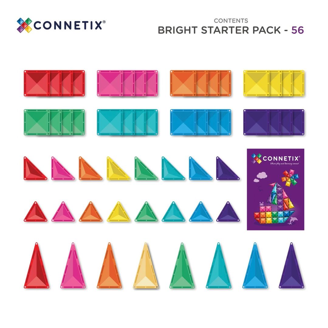 CONNETIX bright starter pack regenboog met 56 magnetische tegels