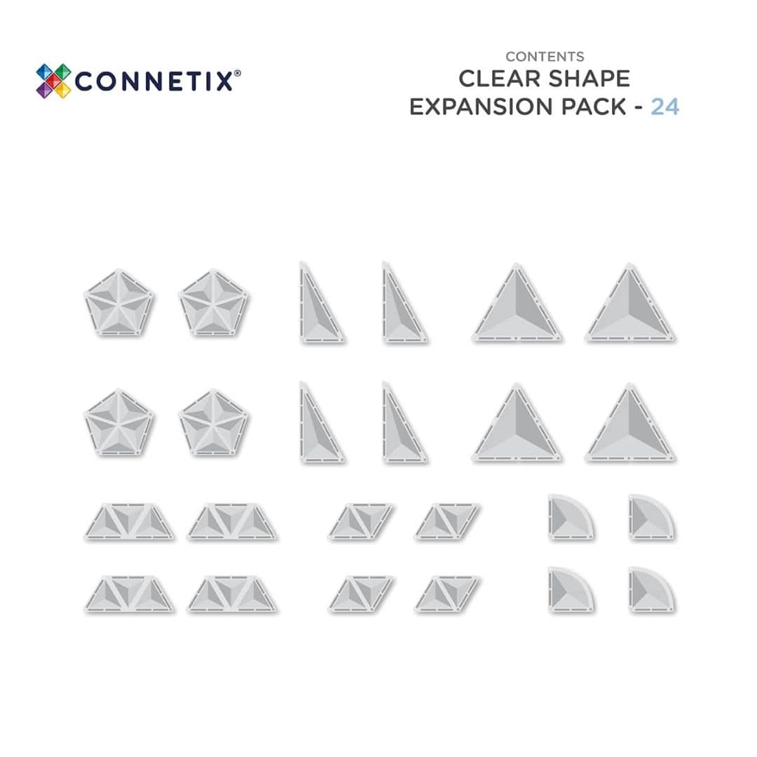 connetix clear transparante magnetische tegels shape expansion pack