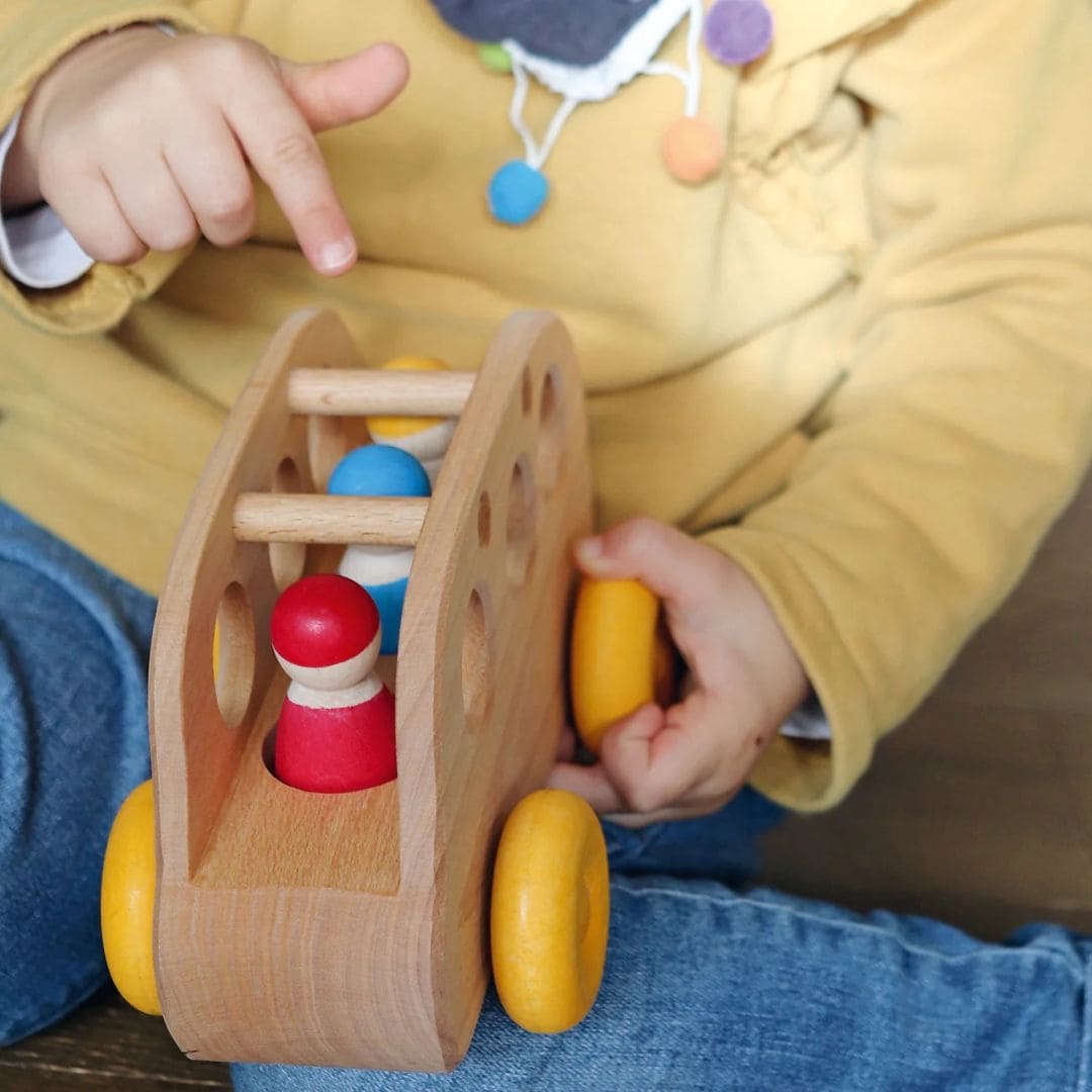 Grimm's houten speelgoedbus