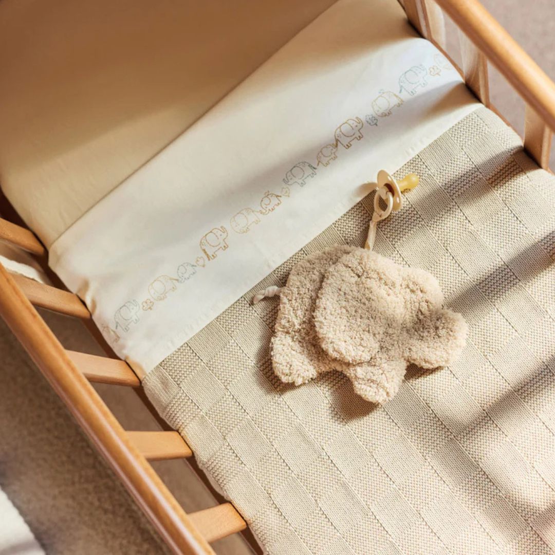 Jollein ledikantdeken box knit 100x150cm in de kleur warm sand