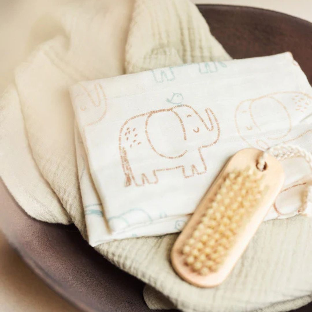 Jollein hydrofiele washandjes in het thema Elephant Tales