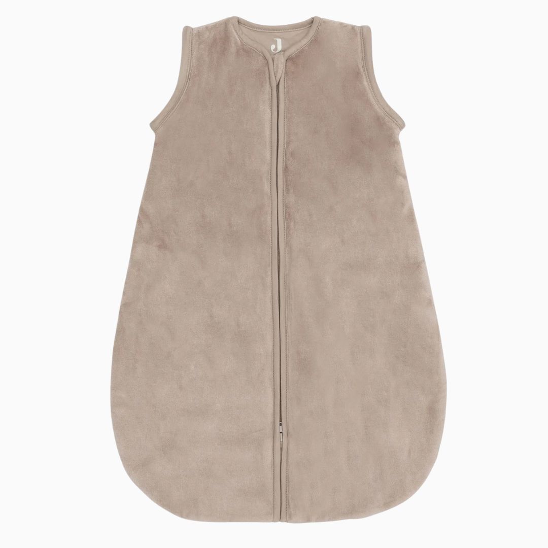 Jollein newborn slaapzak velvet 60cm met afritsbare mouwen - milky coffee