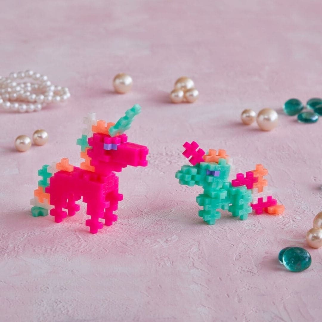 PlusPlus tube met constructie speelgoed pearl unicorn