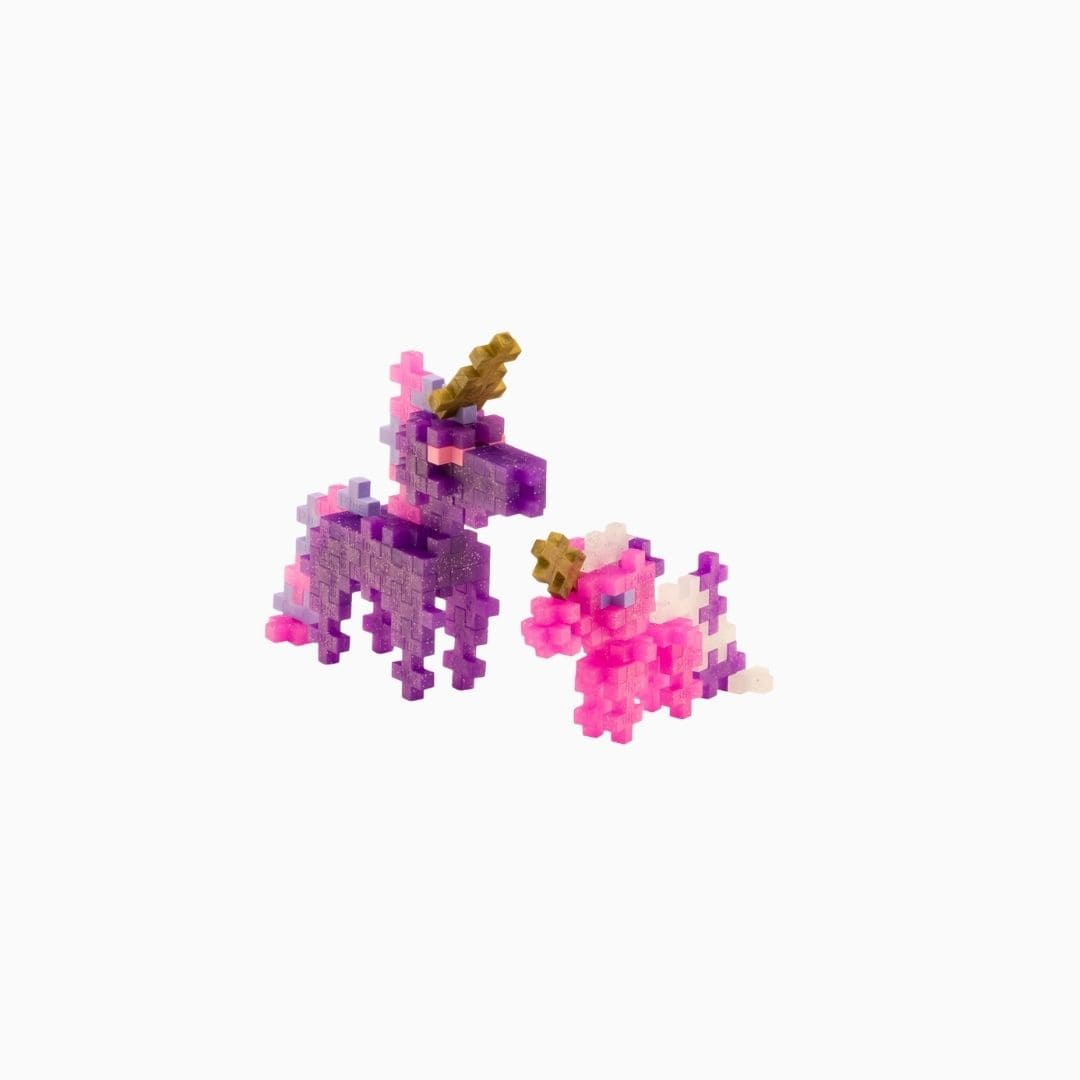 PlusPlus constructie speelgoed 100-delig om glitter unicorns te maken