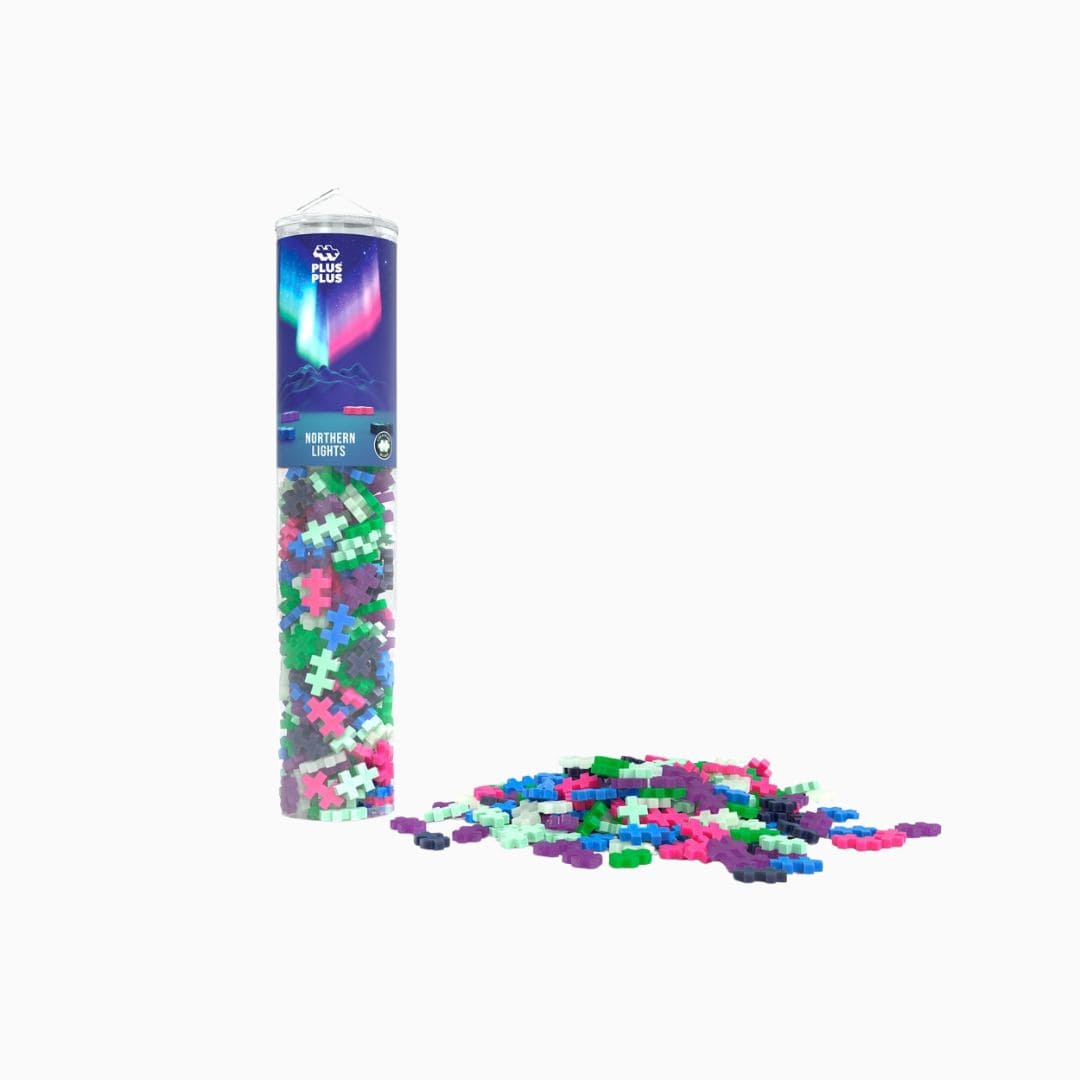 Plus plus open einde spel materiaal in roze, paars, blauw, mint groen en groen