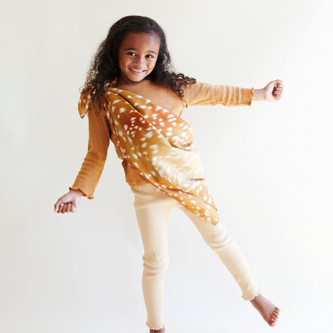 Sarah silks speelzijde speeldoek fawn hertjes print