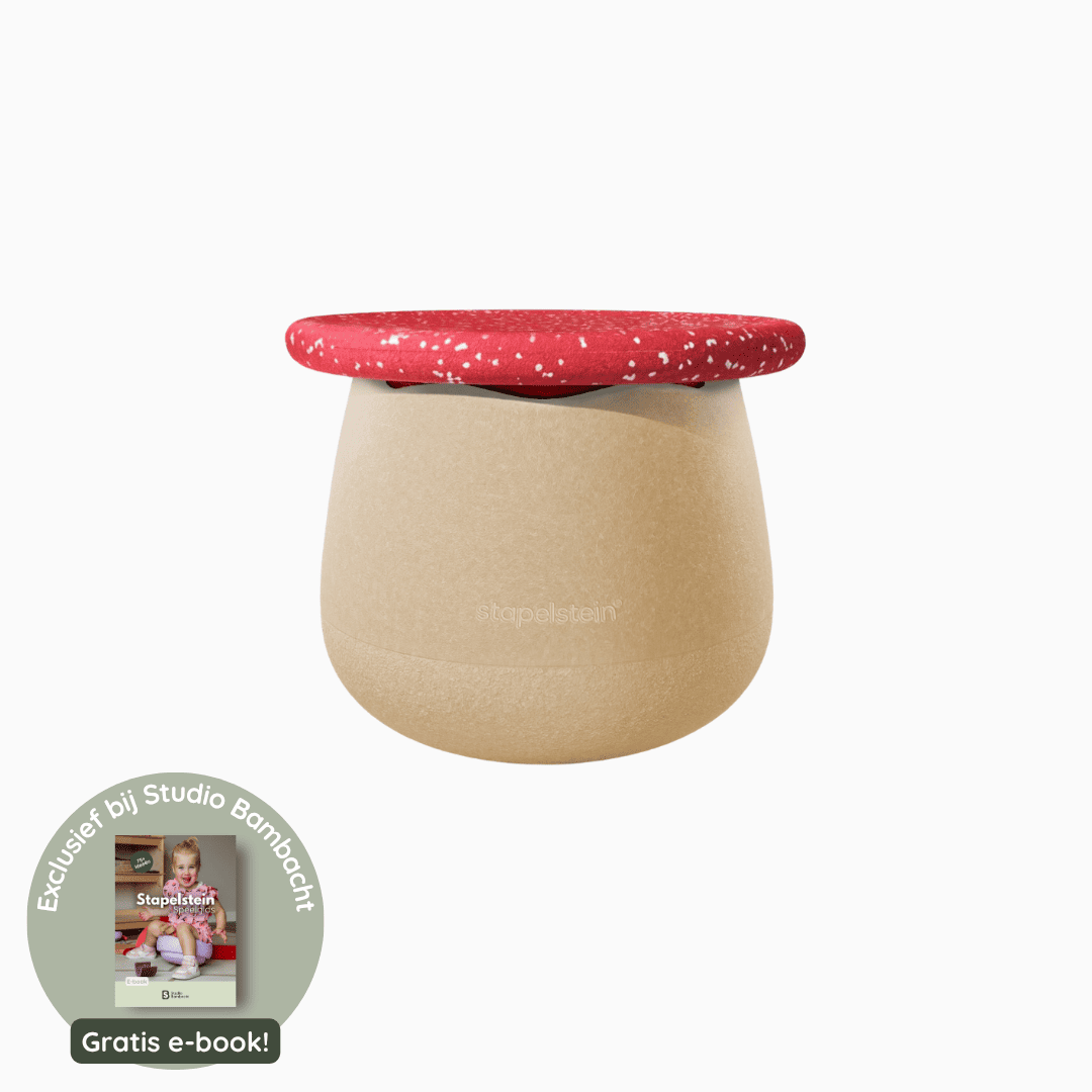Stapelstein base winter special met beige base en balansbord red/rose mix