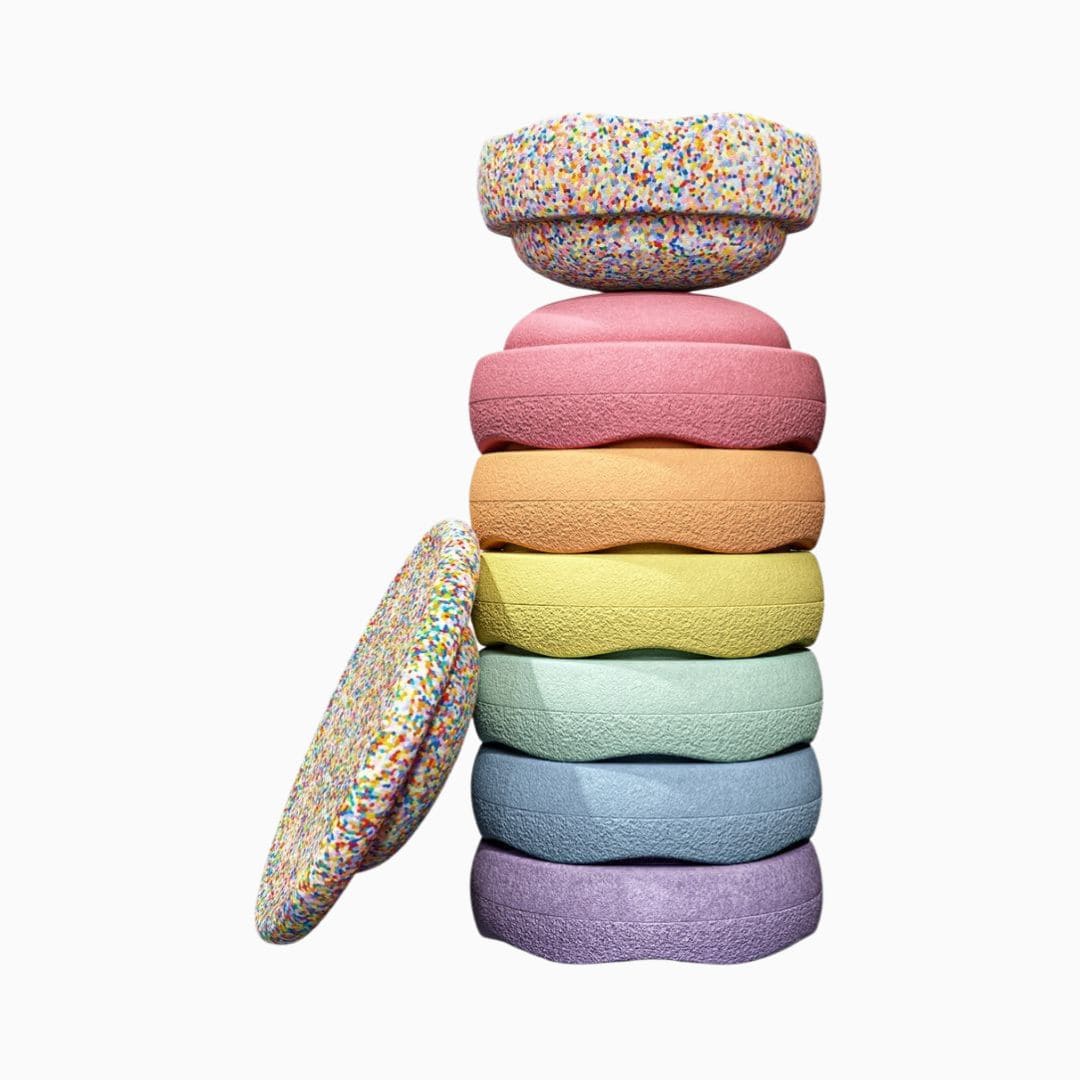 Stapelstein Pastel 6+1 super confetti set met extra original super confetti steen