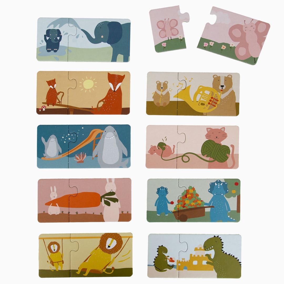 Trixie duo puzzel van karton bestaande uit 10 puzzels van twee stukjes