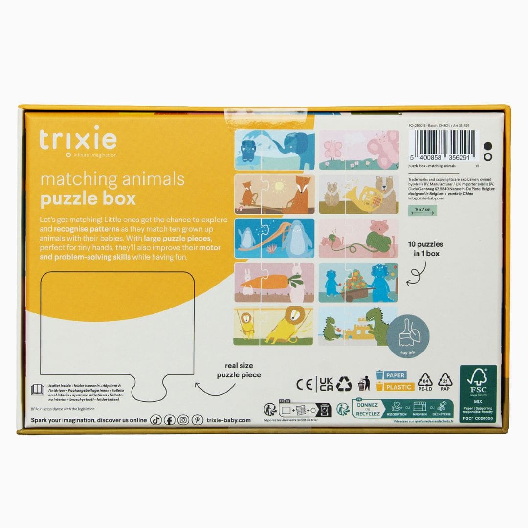 Trixie duo puzzel van karton bestaande uit 10 puzzels van twee stukjes