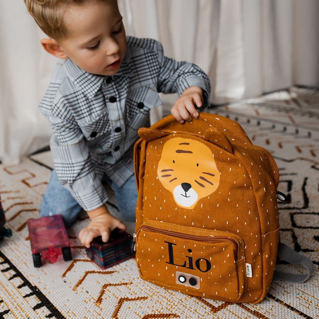 Trixie kinderrugtas met naam Mr. Tiger