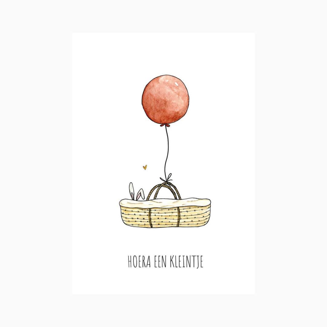 Juulz Illustrations wenskaart hoera een kleintje