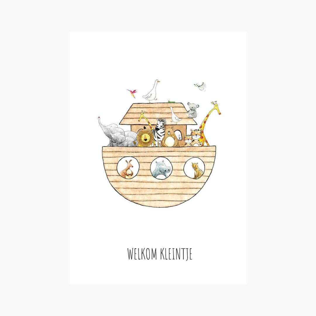 Ansichtkaart welkom kleintje ark van noach