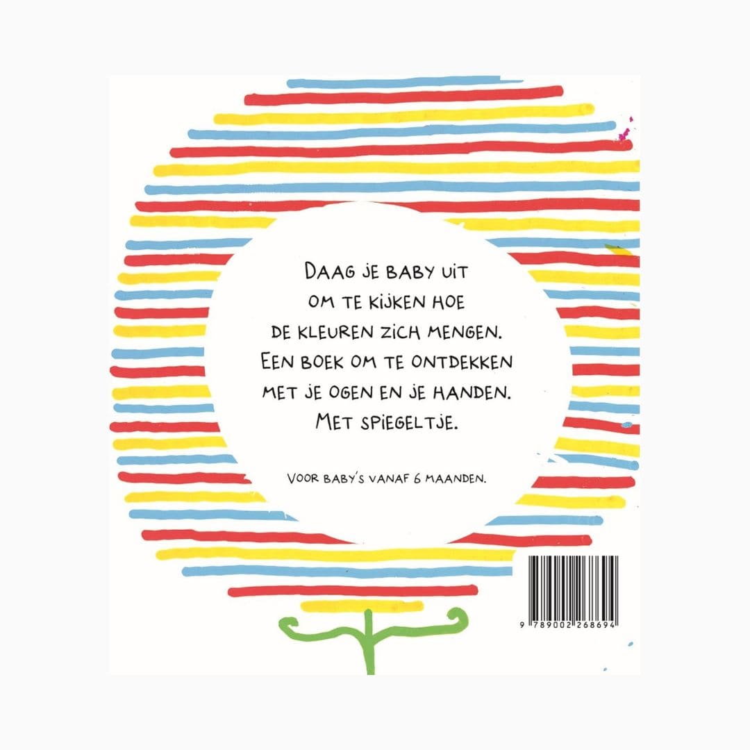 Kartonboek baby ziet bloemen om te leren kleuren mengen