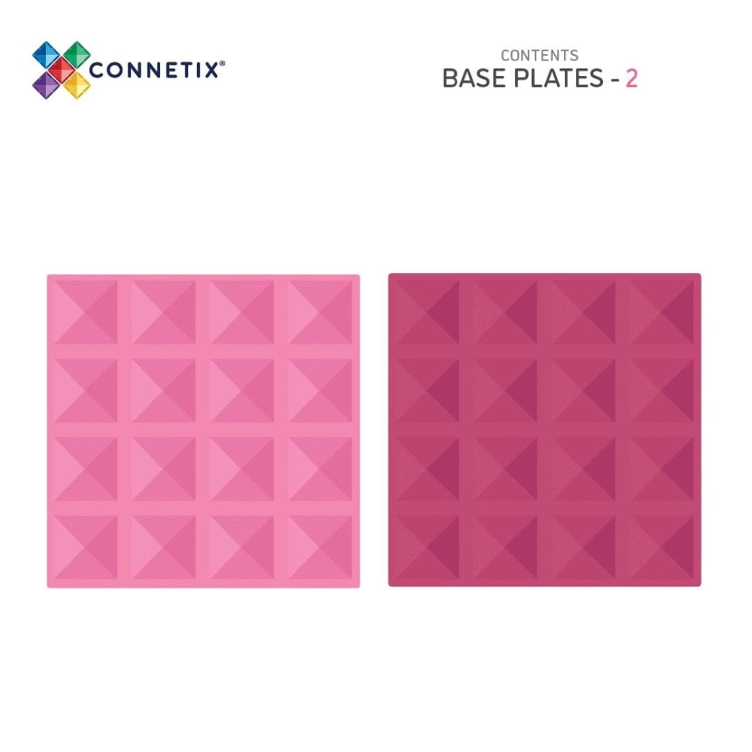 Connetix magnetische tegels basis platen roze set van 2