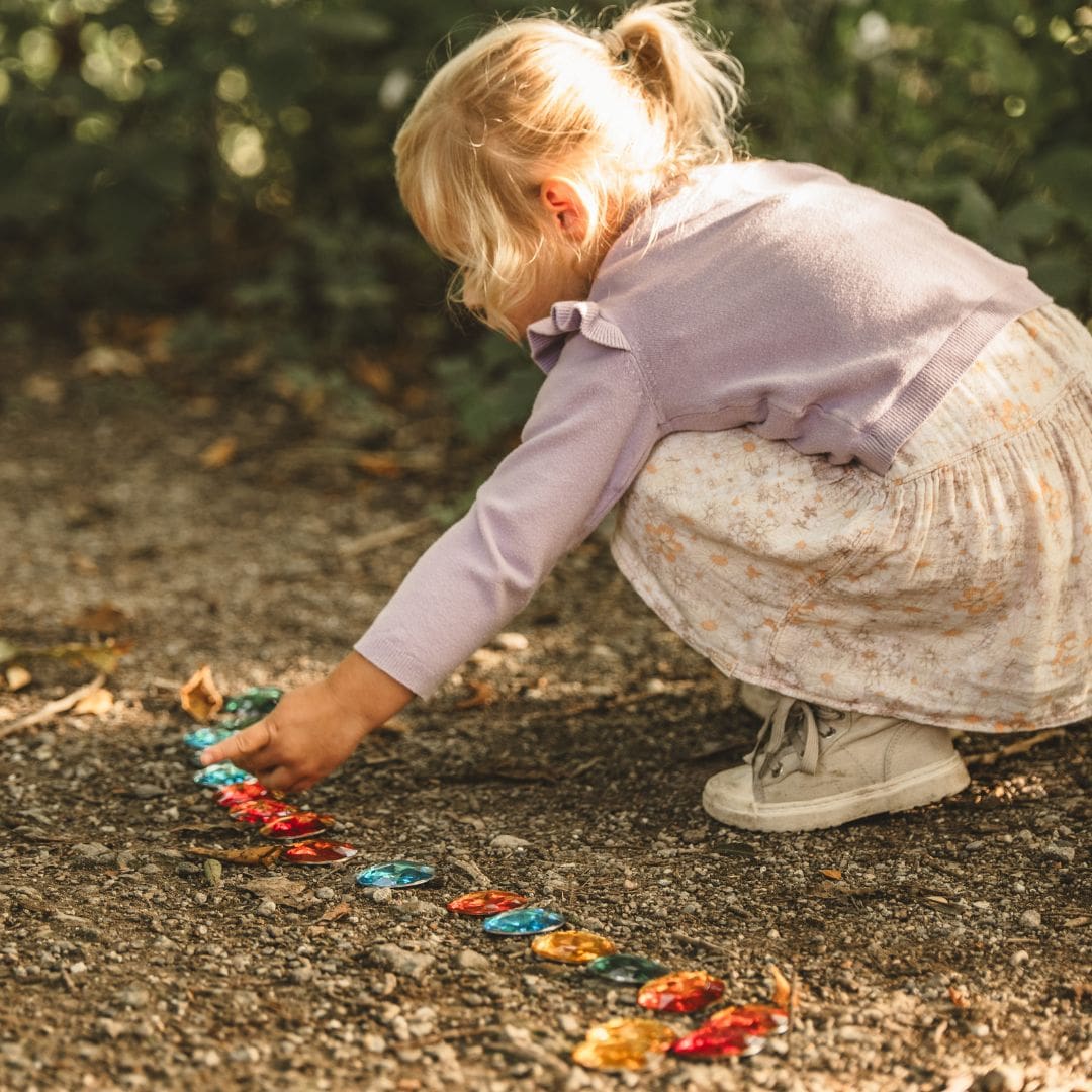 Bauspiel set met 25 glinsterstenen XL van 5 cm groot
