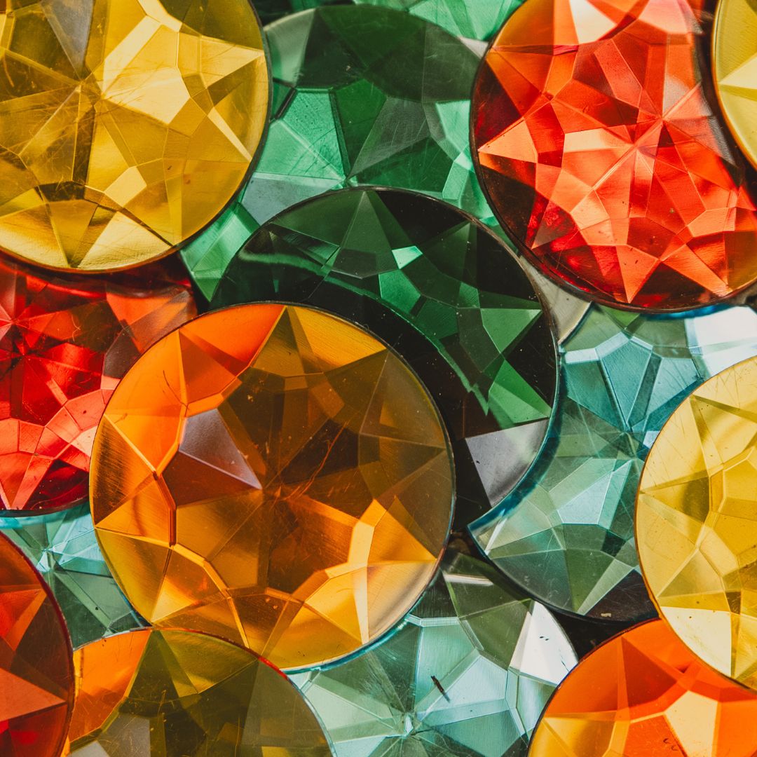 Bauspiel set met 25 glinsterstenen XL van 5 cm groot