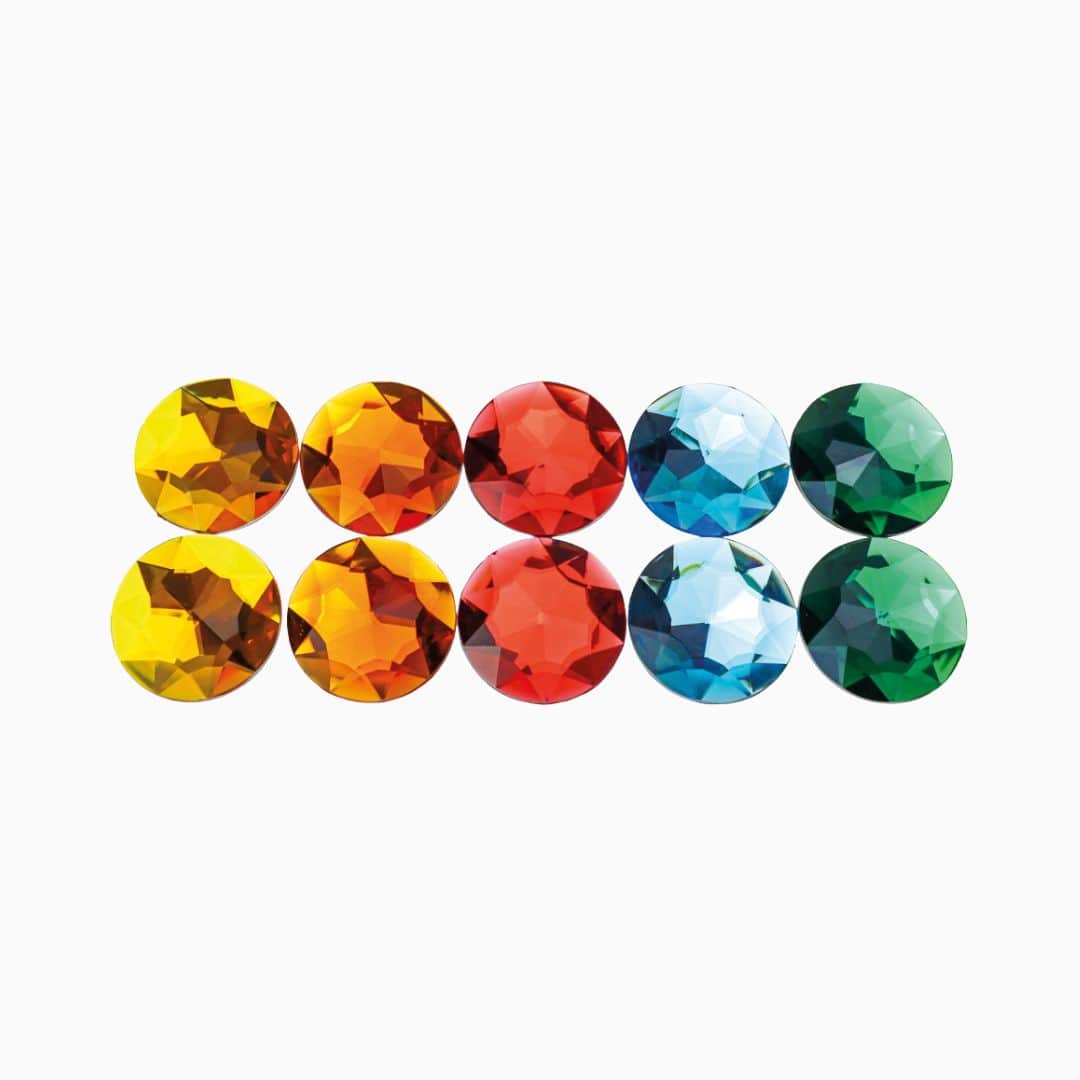 bauspiel set met 10 grote glinsterstenen