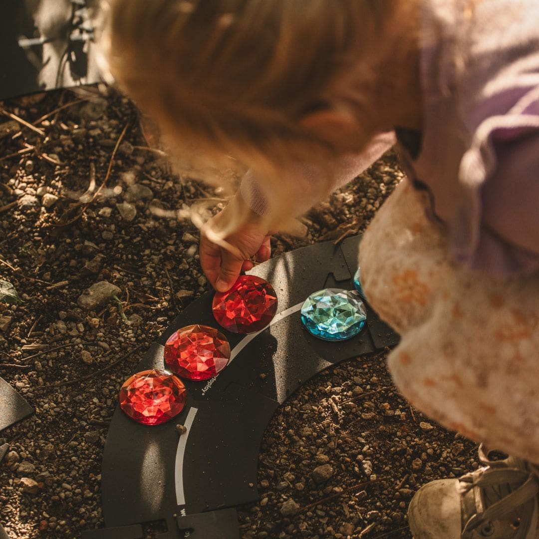 Bauspiel set met 25 glinsterstenen XL van 5 cm groot