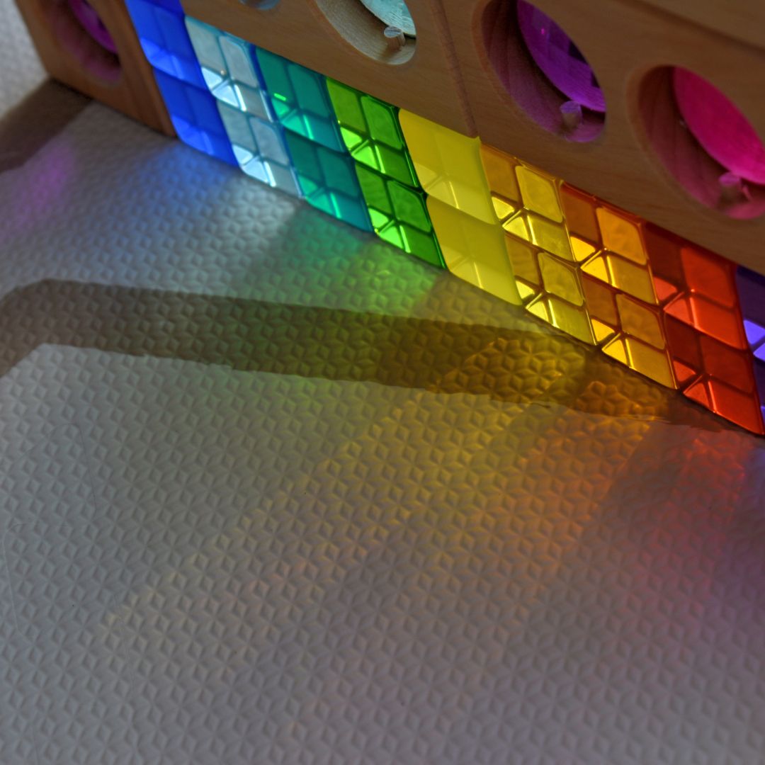 Bauspiel set van 20 licht doorlatende blokken van acryl