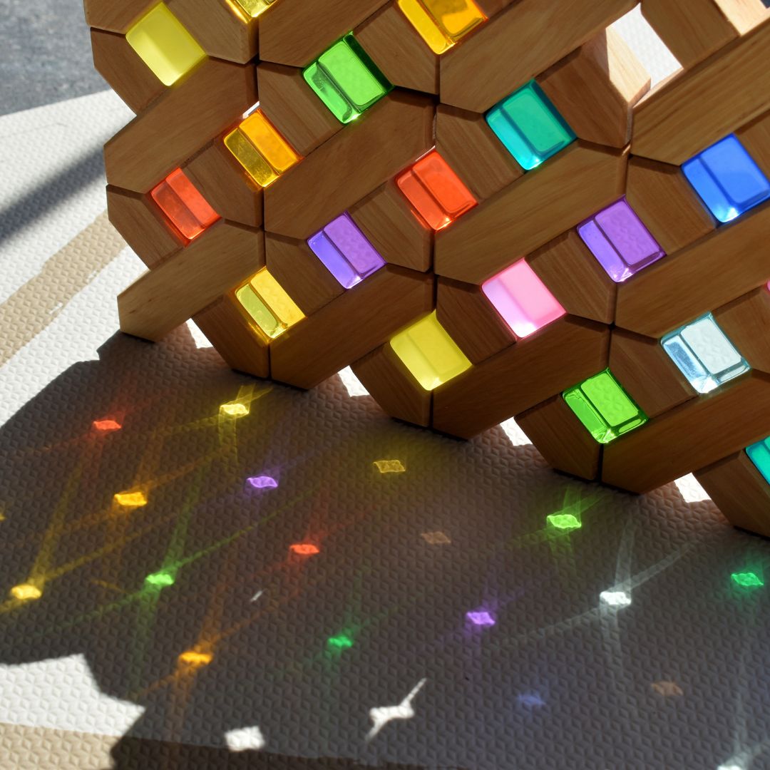 Bauspiel licht doorlatende acryl blokjes 100 stuks