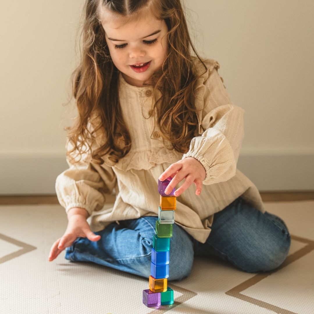 Bauspiel licht doorlatende acryl blokjes 100 stuks