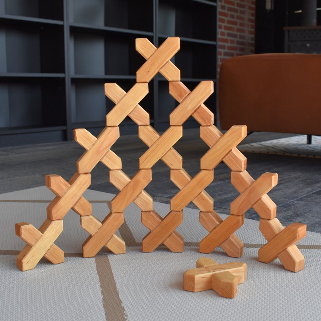 Bauspiel houten x-blokken 16 stuks
