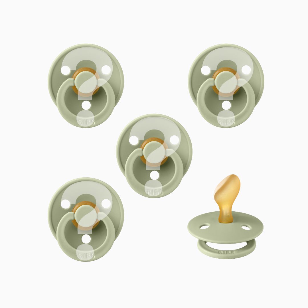 BIBS aanbieding verrassingspakket met 5 dental spenen van 100% natuurijk rubber voor 15,- in maat 2 neutraal