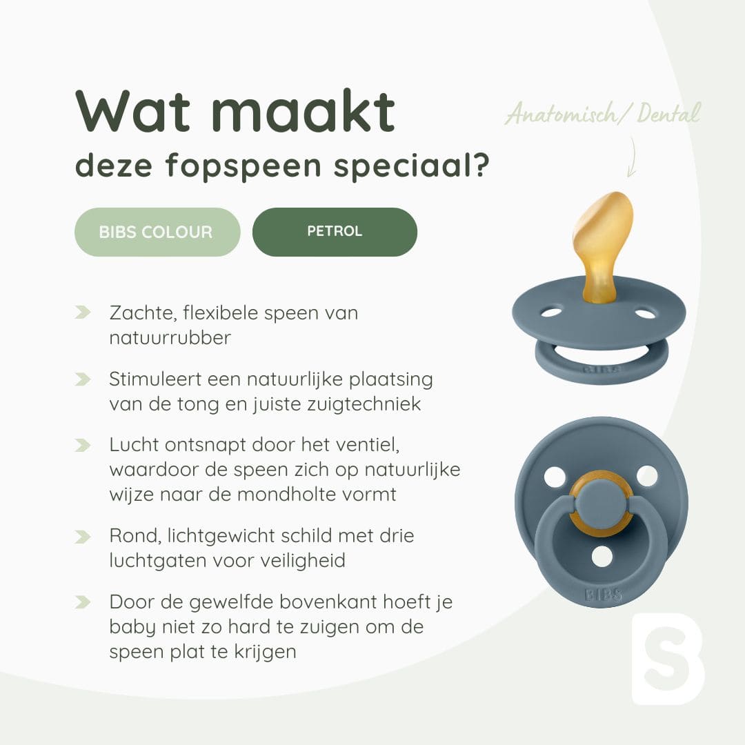 BIBS speen anatomisch petrol maat 1 en 2