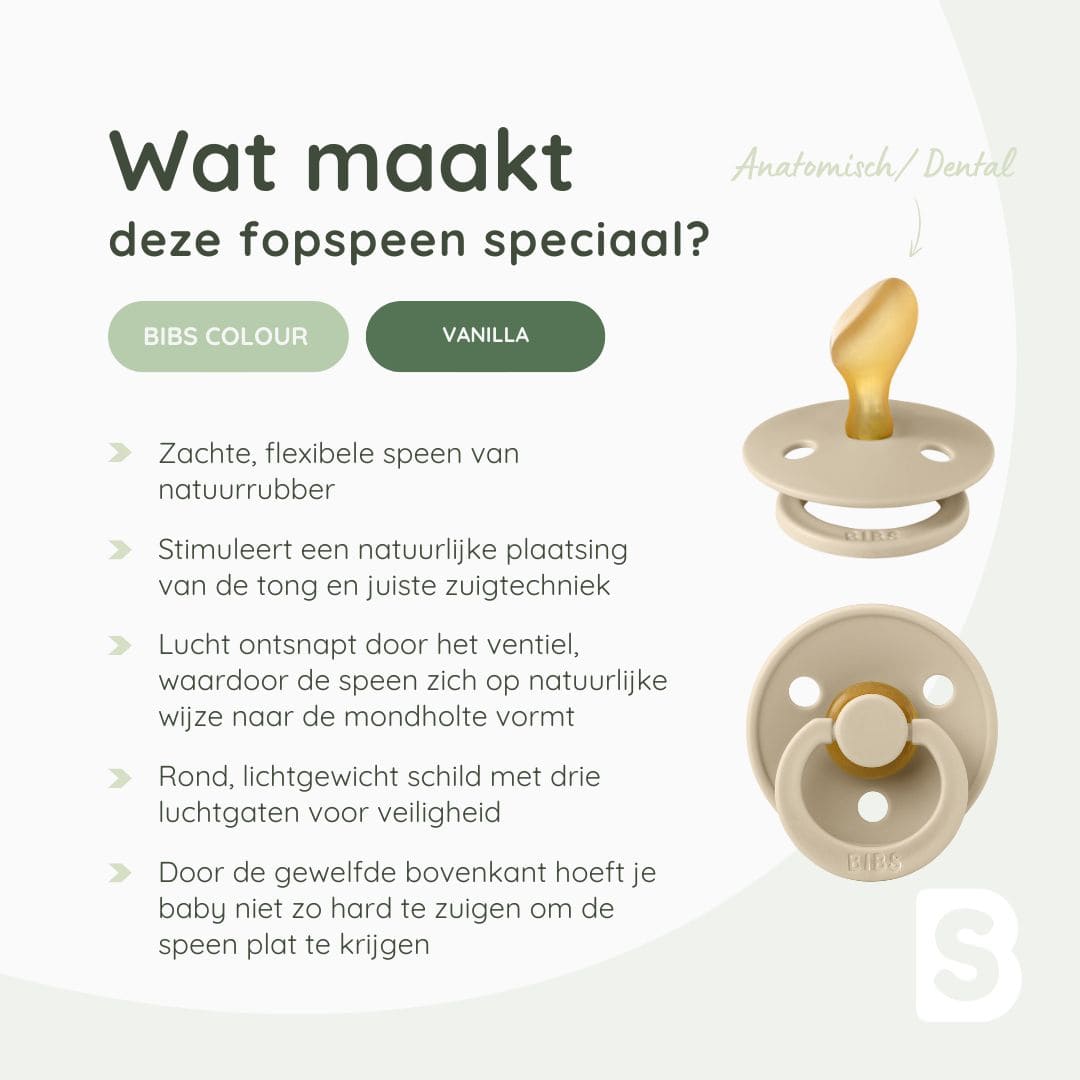 BIBS speen anatomisch vanilla maat 1 en 2