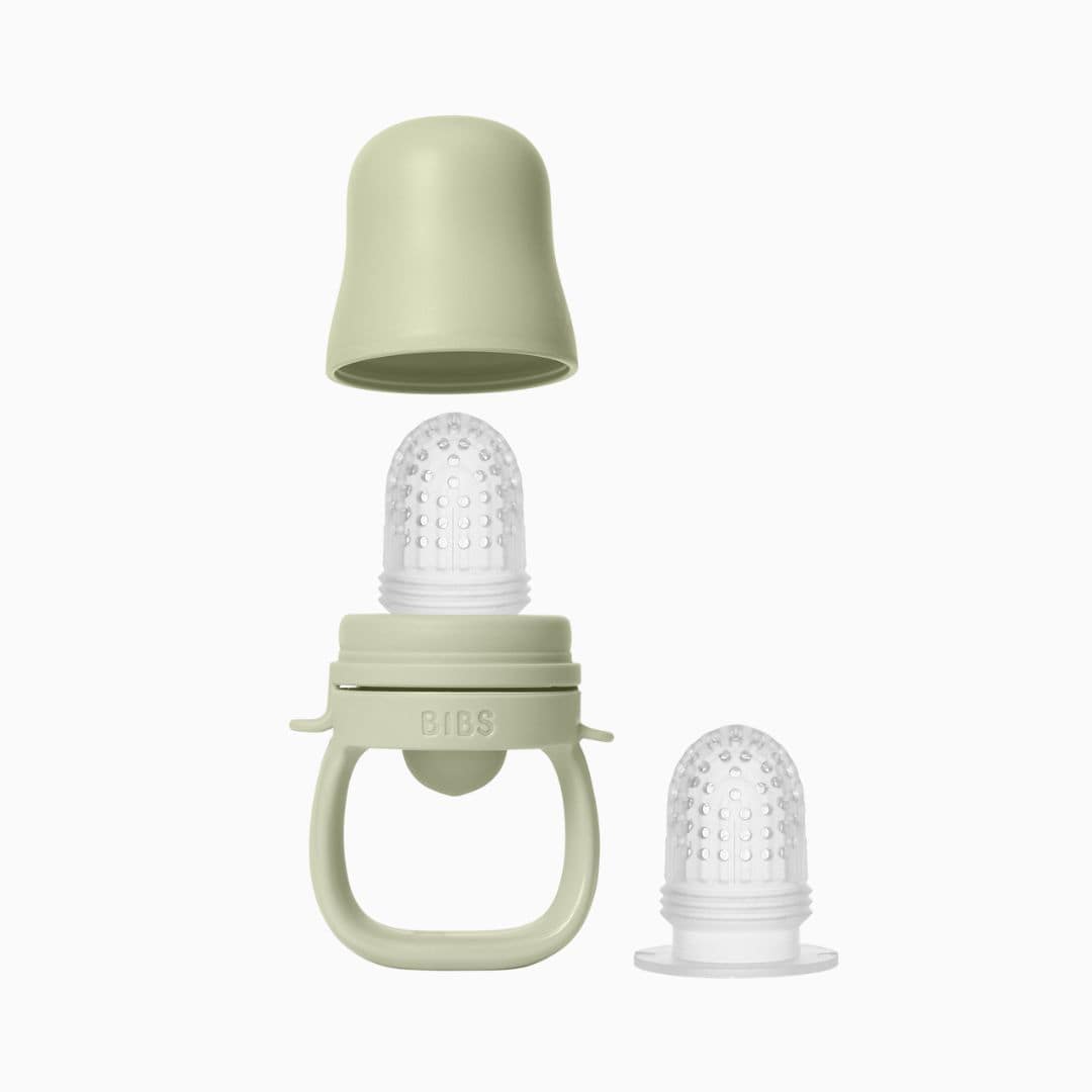 BIBS baby feeder fruitspeen van siliconen in de groene kleur sage