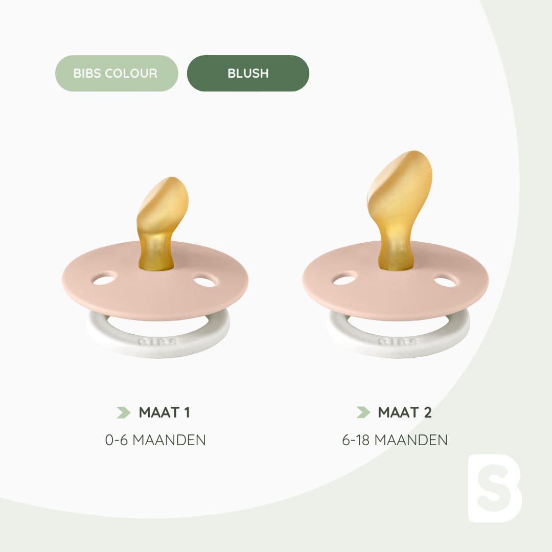 bibs glow in the dark fopspeen met anatomische speen in de kleur blush roze