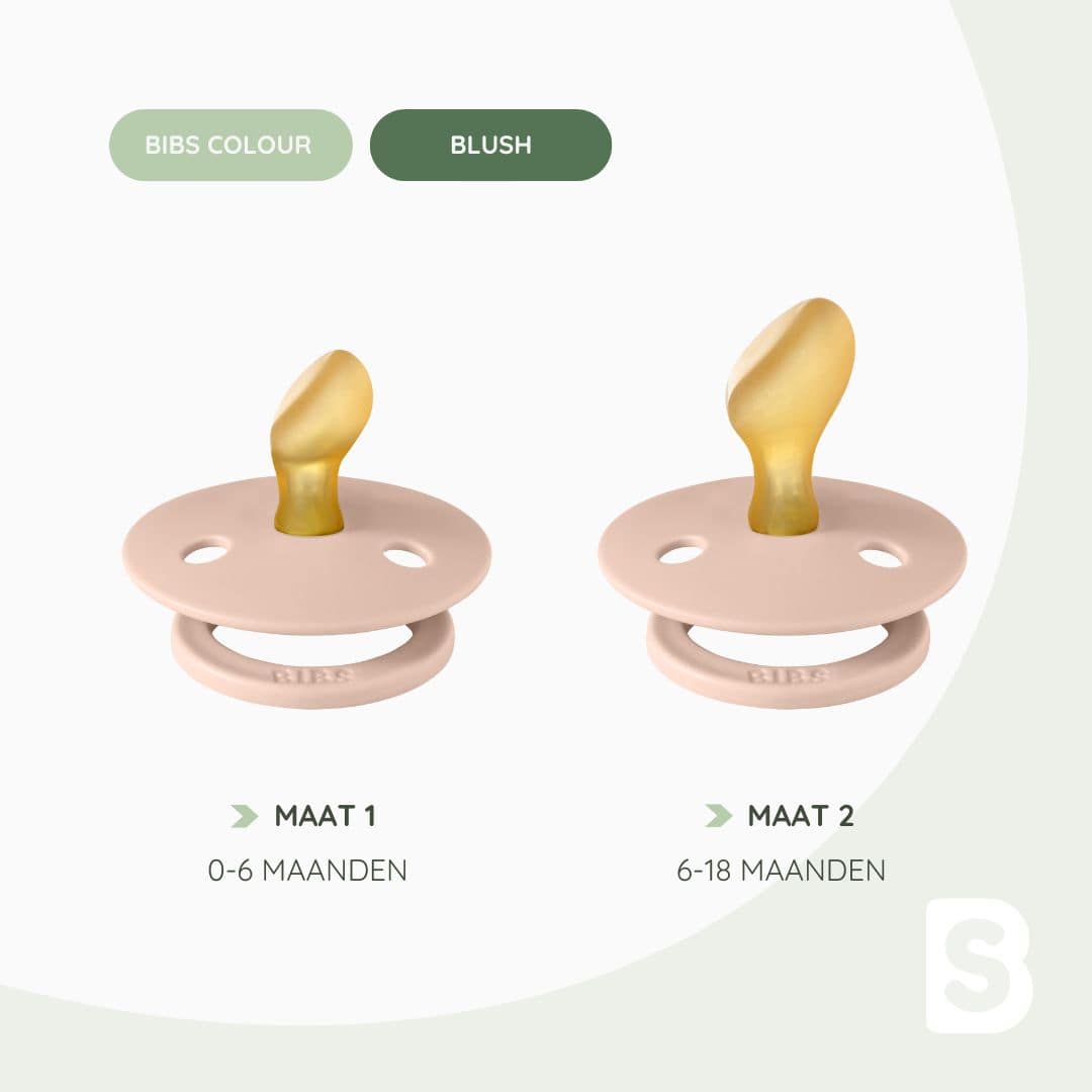 BIBS anatomische speen blush oudroze maat 1 en 2