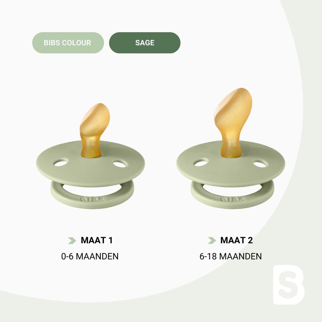 BIBS Colour fopspeen met dental speen van natuurrubber in kleur sage oudgroen
