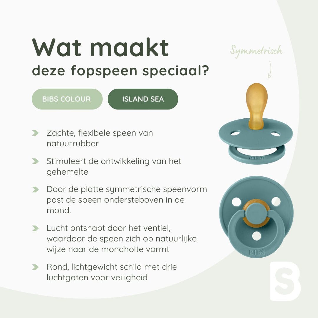 BIBS Colour symmetrische speen in de kleur island sea